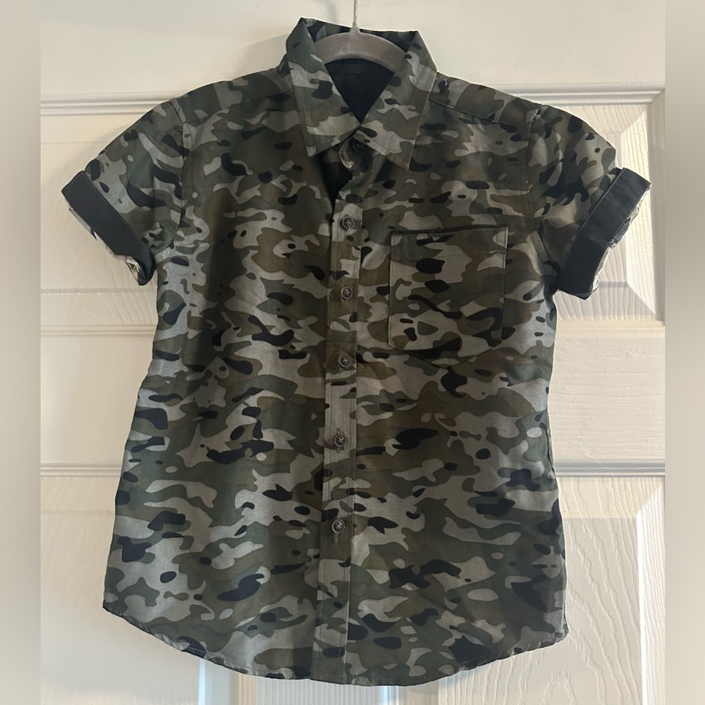 Nomad Green Camouflage Boys Button-Down Shirt